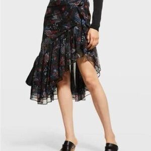 Veronica Beard Paisley Asymmetrical Skirt